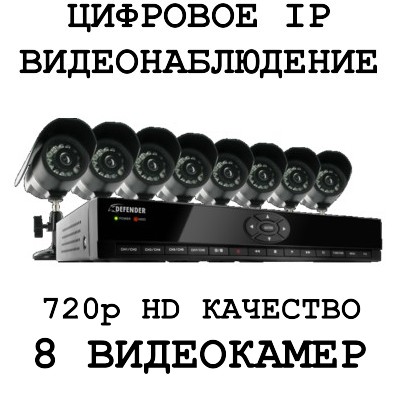 IP 720p HD качество 8 камер