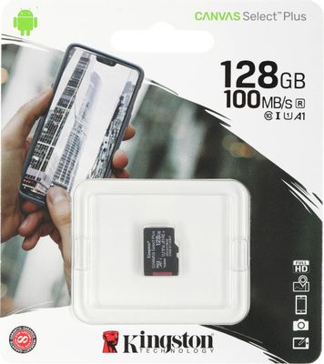 купить Карта памяти  Kingston Canvas Select Plus 128 ГБ  Class 10 Саратов, Карта памяти  Kingston Canvas Select Plus 128 ГБ  Class 10 цена, видеонаблюдение, камеры для улицы, монтаж видеонаблюдения, ТД Юник, охранные системы, +7 (8452) 711-999  
